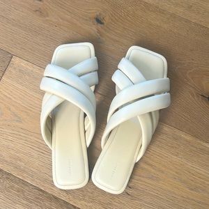Anine Bing ivory Eve slide sandal